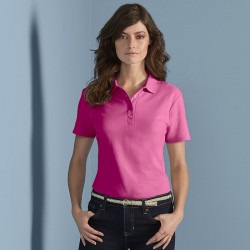 Plain Women's softstyle double piqué polo Gildan 177 GSM